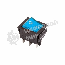 Выключатель клавишный Rexant 250V 15А (6с) ON-ON синий с подсветкой