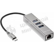 Переходник Telecom USB 3.1 Type-C -->RJ-45 1000Mbps +3 USB3.0, Aluminum Shell, 0.2м Telecom TA311C