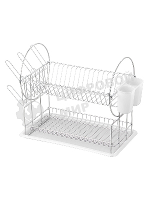 Сушилка для посуды двухуровневая настольная Рыжий кот DR-1, размер:50x23x36 см