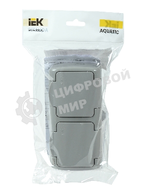 Розетка IEK ERA22-K03-16-54 РСш22-2-А Розетка 2-ая с з/к откр. уст. 16А IP54 AQUATIC