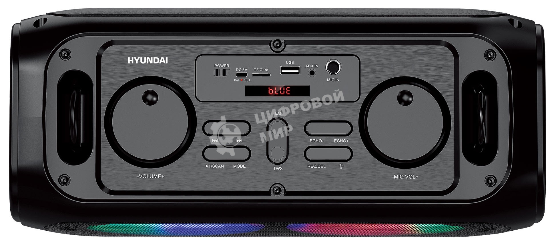 Портативная колонка Hyundai H-PS1030 черный/черный 40 Вт 2.0 BT 10м 3600mAh