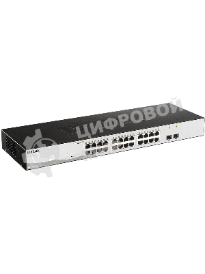 Коммутатор управляемый L2 D-Link DGS-1210-26/FL2A с 24 портами 10/100/1000Base-T и 2 портами 1000Base-X SFP