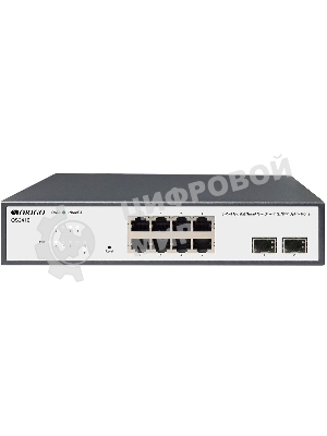 Коммутатор настраиваемый L2 8x1000Base-T, 2x1000Base-X SFP, комплект для установки в 19