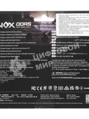 Оперативная память Apacer Nox, DDR5, 16Gb (1x16 GB), 6000 MHz, CL40, DIMM, радиатор, черный