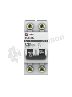 Выключатель автоматический EKF mcb4729-2-20C 2P 20А (C) 4,5кА ВА 47-29 EKF Basic