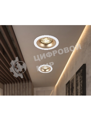 Светильник встраиваемый Ambrella light TN102723 WH/GD белый/золото GU5.3 92*92*23
