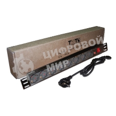 Блок распределения питания Lanmaster TWT-PDU19-10A8P-3.0 гор.размещ. 8xSchuko базовые 10A Schuko 3м