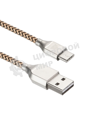 Кабель USB ACD-Titan Type-C ~ USB-A Нейлон, 1м, желто-черный