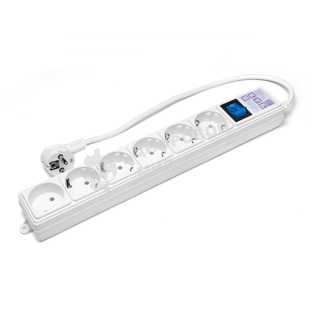 Сетевой фильтр PowerCube Фильтр-удлинитель (SPG(5+1)-16B-0,5M) 6 розеток, 0,5 м,16А/3,5 кВт, белый