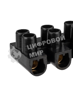 Клеммная колодка винтовая Rexant KВ-10 (4-10 мм²), ток 10 A, полипропилен черный, индивидуальная упаковка, 1 шт.