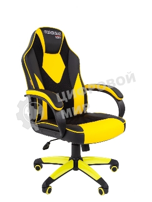 Кресло игровое Chairman game 17 экопремиум, черный/желтый