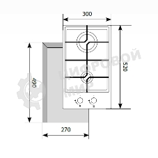 Газовая варочная панель LEX GVG 321 белый4000Вт 2 комфорки белый