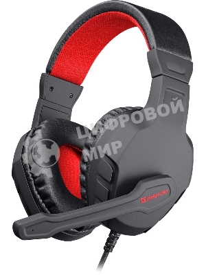 Гарнитура Defender Cujo чёрный/красный, проводная