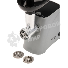 Мясорубка электрическая Hyundai HY-MG4391 серый, 1900 Вт, 2.4 кг/мин, реверс, защита от перегрузки, насадки - 4