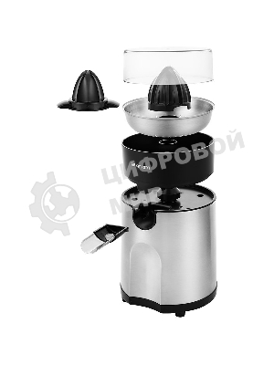 Соковыжималка Kitfort КТ-1113 стальной/чёрный, цитрусовая, 85 Вт, 600 мл, механическое