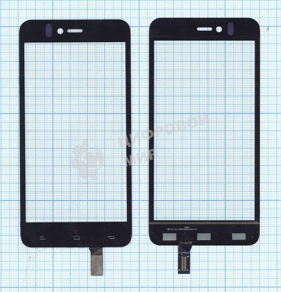 Сенсорное стекло (тачскрин) для Fly IQ YZ-CTP467(GN C620)-FPC, черное