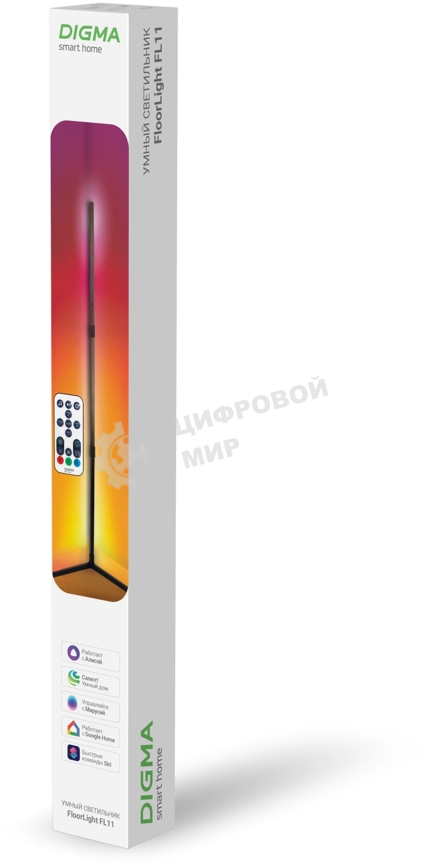 Умный светильник Digma FloorLight FL11 напол. черный (FL11)