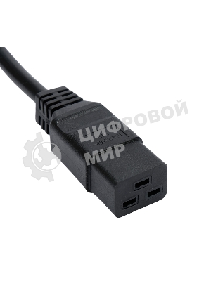 Кабель питания Cablexpert PC-S22-C19-2.5-1.5M, Schuko-C19, 3x2.5мм2, 16A, с заземлением, медь, 1.5м, черный, пакет