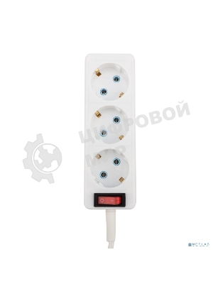 Удлинитель PROconnect 3 гнезда, 1.5 м, 3х0.75 мм², с/з, с кнопкой, белый