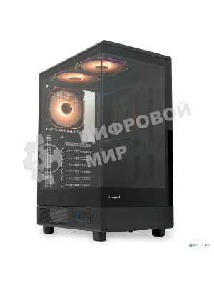 Компьютерный корпус HSPD F510, Panoramic Mid Tower, черный, TG, 0.5 SPCC, 3x120мм ARGb ATX, mATX, mITX 180/280/160мм 1x2.5