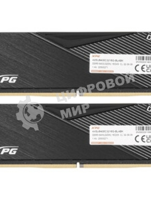 Оперативная память XPG Lancer, DDR5, 32GB (2x16GB), 6400MHz, CL32, DIMM, с радиаторами, черный