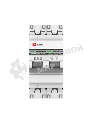 Выключатель автоматический EKF mcb4763-2-50C-pro 2P 50А (C) 4,5kA ВА 47-63 EKF PROxima