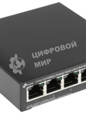 Коммутатор TP-Link SMB TL-SF1005P 5-портовый 10/100 Мбит/с настольный коммутатор с 4 портами PoE