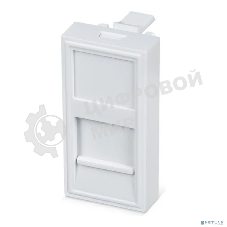 Лиц. панель розеточная Cabeus, 1х keystone, 22,5х45 мм (ВхШ), плоская, шторки, цвет: белый (FP-22,5-1M)