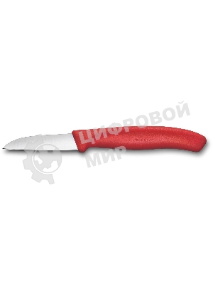Нож кухонный Victorinox Swiss Classic (6.7301.C1) стальной для чистки овощей и фруктов лезв. 60 мм прямая заточка красный