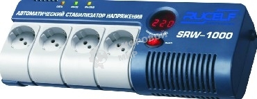 Стабилизатор RUCELF SRW-1000-D 1000ВА, диапазон 140-270,однофазный,управление релейное, дисплей,точность 220+-6%, КПД 98%.