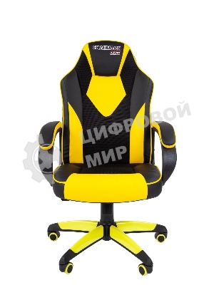 Кресло игровое Chairman game 17 экопремиум, черный/желтый