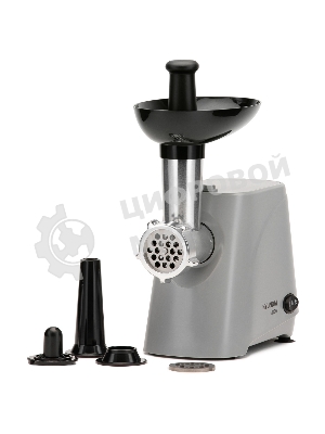 Мясорубка электрическая Hyundai HY-MG4391 серый, 1900 Вт, 2.4 кг/мин, реверс, защита от перегрузки, насадки - 4