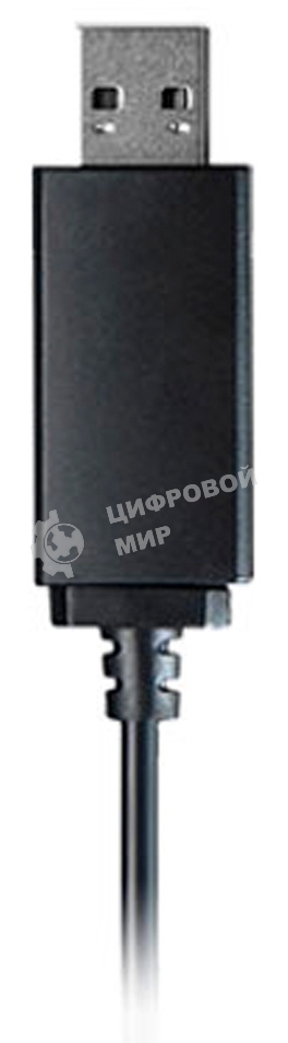 Гарнитура проводная с микрофоном A4Tech HU-11 черный 2м накладные USB оголовье