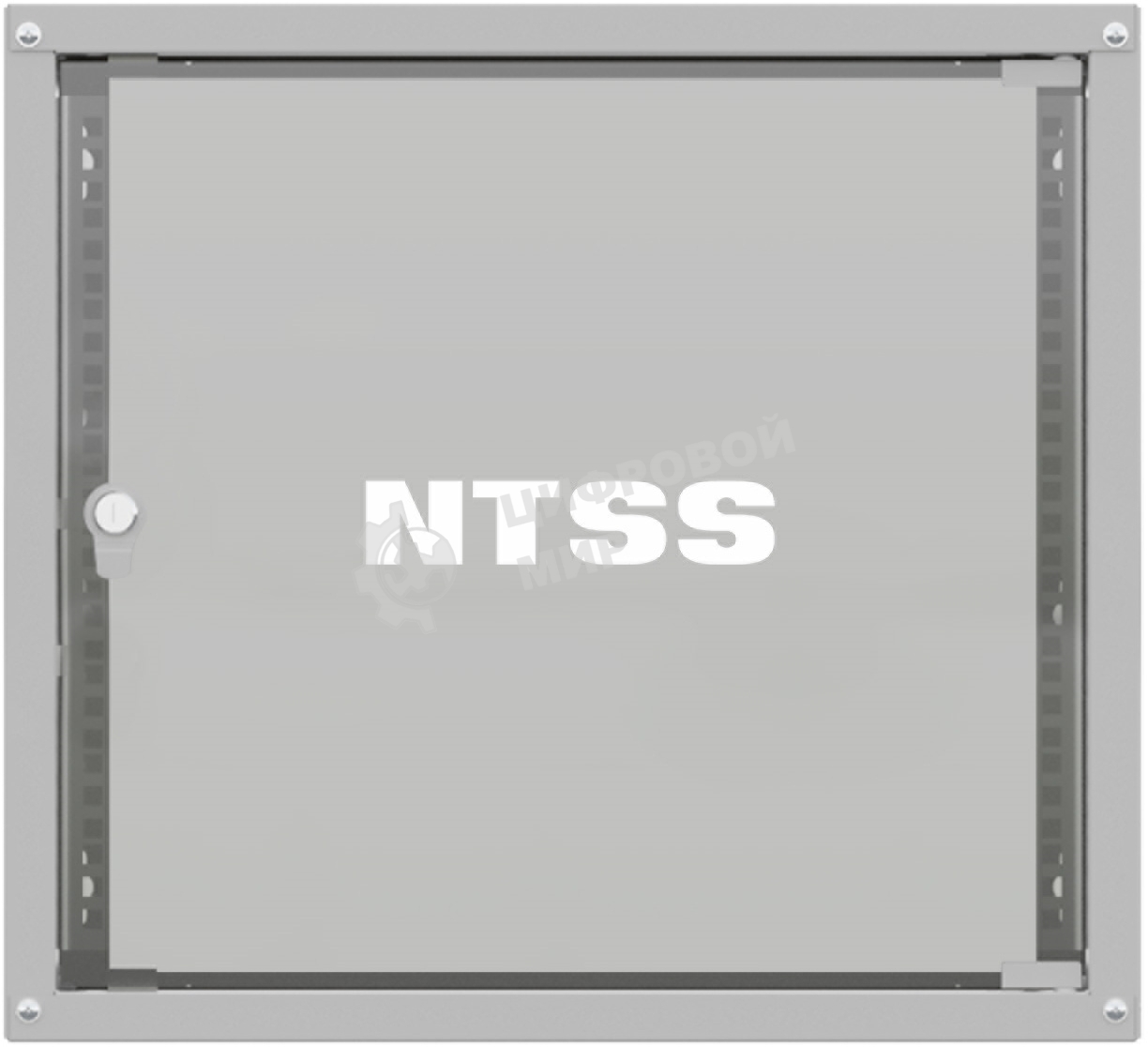 Шкаф коммутационный NTSS LIME (NTSS-WL15U5545GS) настенный 15U 550x450 мм пер. дв. стекл несъемн. бок. пан. 30 кг серый