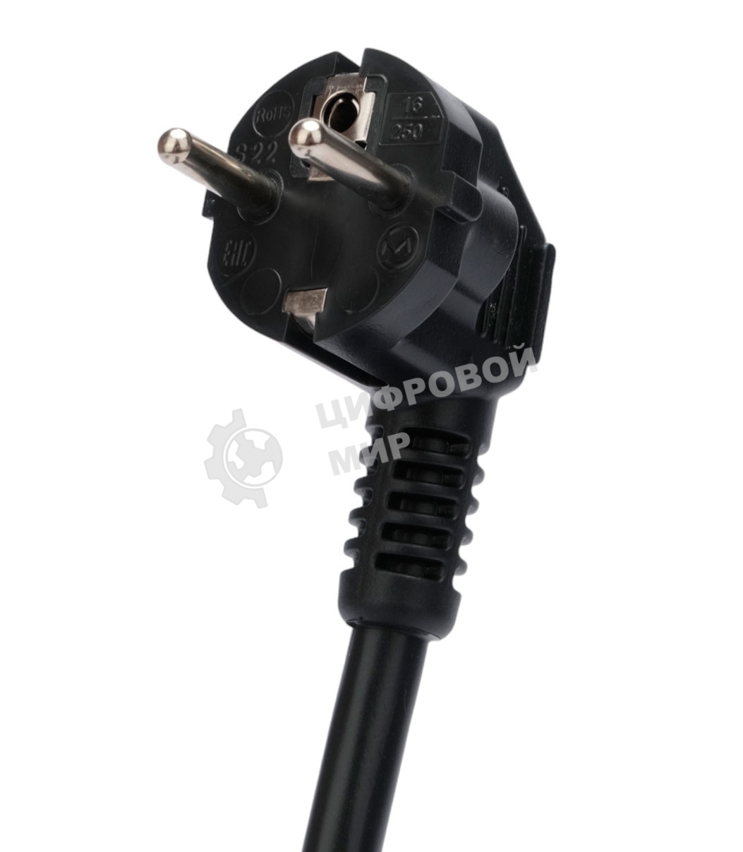 Кабель питания Cablexpert PC-S22-C19-2.5-1.5M, Schuko-C19, 3x2.5мм2, 16A, с заземлением, медь, 1.5м, черный, пакет