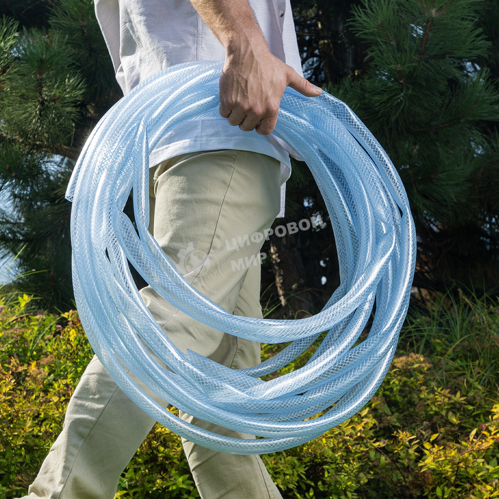 Шланг поливочный Palisad прозрачный армированный 3-х слойный, 3/4