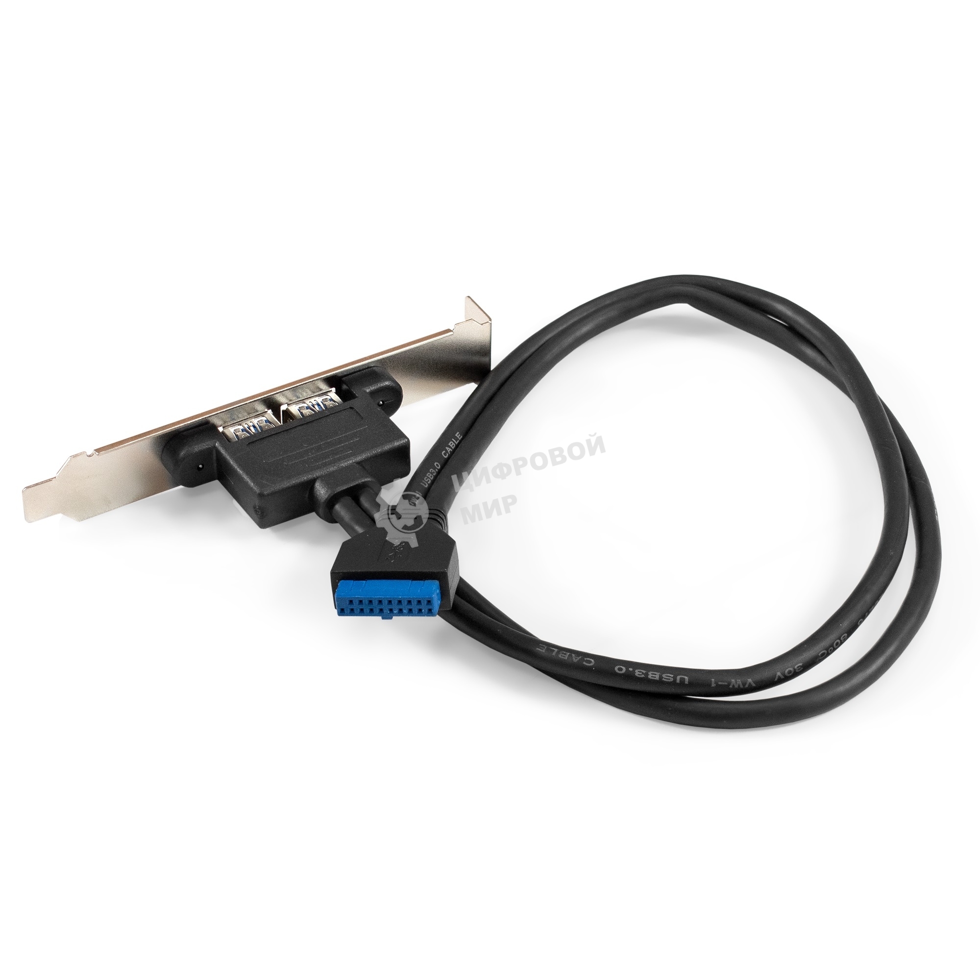 Планка портов в корпус 2xUSB 3.0 ExeGate BrctUSB3-2A (USB 3.0 20pin (IDC 20pin F) --> 2x USB 3.0 Af, кабель 20 см)