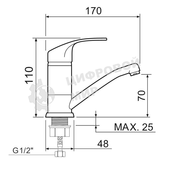 SL85-004FBS-15 Смеситель для кухни, ø35