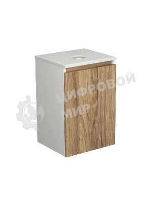 Комплект для ванной, 4 предмета (Тумба Bau Dream Blackwood 40, раковина BAU Mini 24х24, смеситель для раковины высокий Hotel Black, черный, выпуск клик клак, черный)