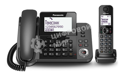 Телефон беспроводной (DECT) Panasonic KX-TGF320RUM серый металлик автооветчик АОН