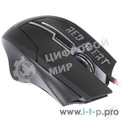 Мышь проводная Qumo Dragon War Red Alert черный, 2400 dpi, USB, кнопки - 7