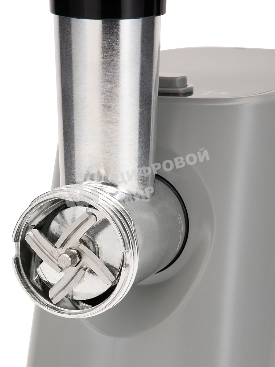 Мясорубка электрическая Hyundai HY-MG4391 серый, 1900 Вт, 2.4 кг/мин, реверс, защита от перегрузки, насадки - 4