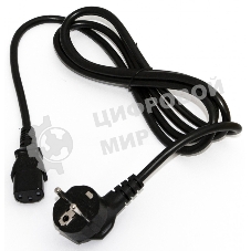 Кабель питания компьютера Hyperline PWC-IEC13-SHM-10-BK (Shucko+C13) (3x1.00), 10A, угловая вилка, 10 м 