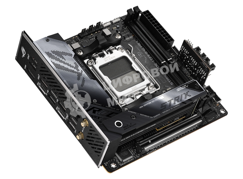 Материнская плата ASUS ROG STRIX X670E-I GAMING WIFI, AM5, AMD X670, 2xDDR5, 2xSATA, 2xM.2, 1xPCI-E 5.0 x16, 1xHDMI, 2xUSB-C, 1x 2.5Gb LAN, 3xUSB-A 3.2 Gen 2, 2xUSB-A 2.0, 7.1, Mini-ITX