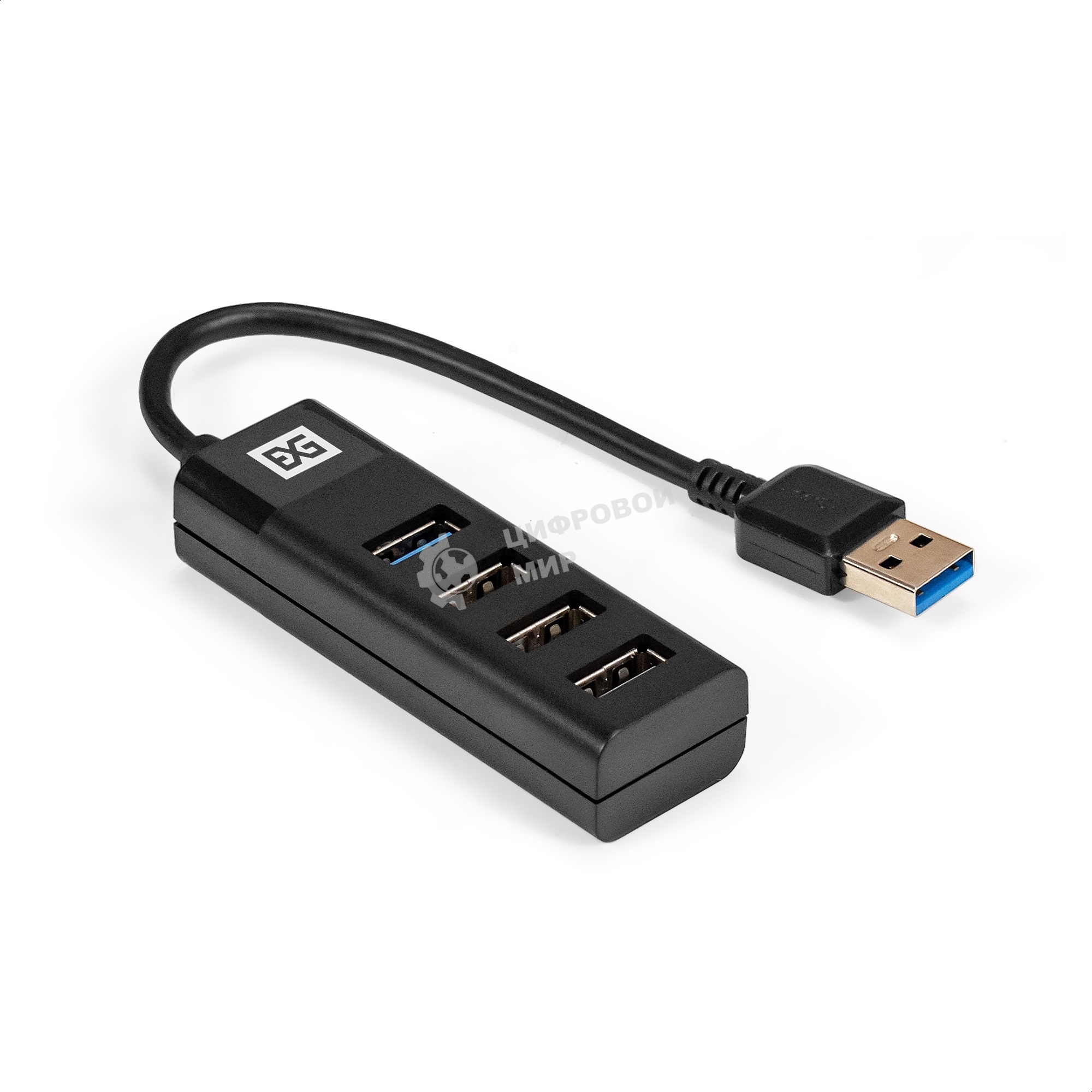 USB-концентратор 4-в-1 ExeGate DUB-3213 (кабель-адаптер USB2.0 --> 3xUSB2.0, 1xUSB3.0, Plug&Play, черный)