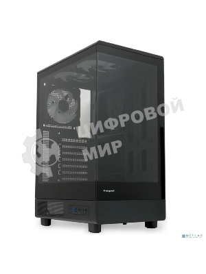 Компьютерный корпус HSPD F510, Panoramic Mid Tower, черный, TG, 0.5 SPCC, 3x120мм ARGb ATX, mATX, mITX 180/280/160мм 1x2.5