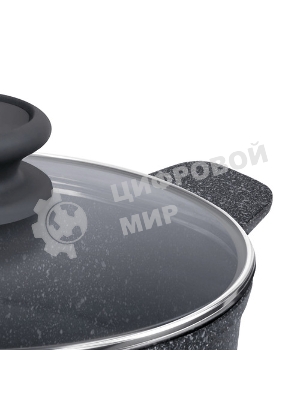 Кастрюля Maunfeld GRETA MF24GRTT01CR из литого алюминия со стеклянной крышкой, 24 см, 4 л