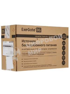 Источник бесперебойного питания ExeGate SpecialPro UNB-600.LED.AVR.EURO 600VA/360W, LED, AVR, 2 евророзетки, черный