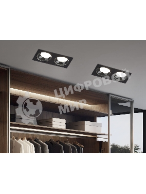 Светильник Ambrella light TN52344/2 SBK/GBK черный песок/черный глянец GX53 max 12W 220*115*25