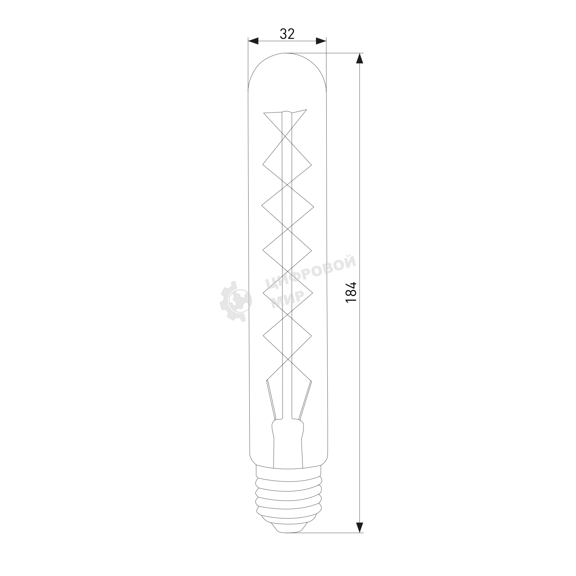Лампа накаливания T32 60W BX113
